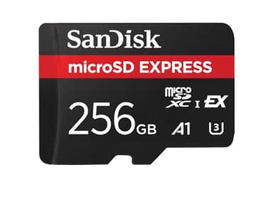 SanDisk microSD Express, 256 GB Tarjeta Micro SD, Velocidad de Lectura/Escritura hasta 880/480 MB/s, Velocidades de Lectura hasta 4,4 Veces Superiores a Las de Nuestras Tarjetas microSD, Class 10, U3