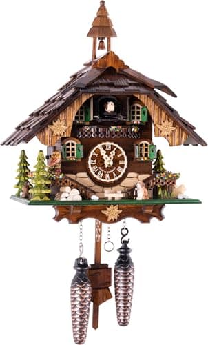Cuckoo Palace Reloj de Cuco Estilo Chalet con Movimiento de Cuarzo de 32 cm