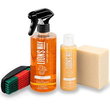Kit De Limpieza, Renovador E Hidratación De Cuero, Piel Y Tela Del Coche - Intenso Y Potente Acondicionador De Tapiceria. Limpiador Cuero Coche E Hidratador De Cuero (cepillo puede variar)