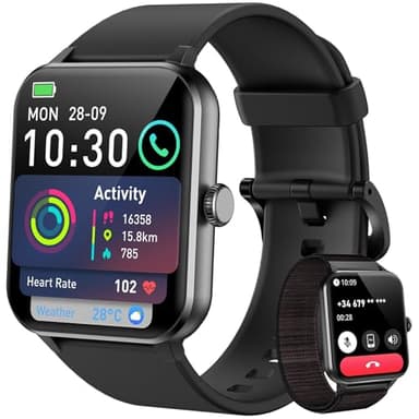 Blackview Reloj Inteligente Hombre Mujer con Llamadas, Pulsómetro/Oxímetro/Sueño/Podómetro, 1.85" Smartwatch Hombre con Whatsapp Mensajes, 100 Modos Deportivos, Pulsera Actividad para Android iOS