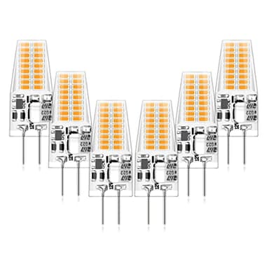 Auting Bombillas LED G4 de 3W, Equivalente a Bombilla Halógena de 30W, 300lm Blanco Cálido 3000K Lámpara LED G4, DC/AC 12V, No Regulable, Ángulo de haz de 360 °, Paquete de 6