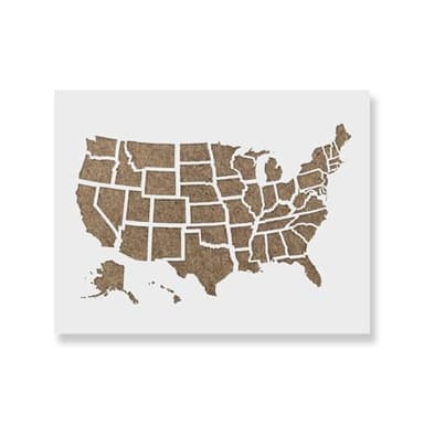 Plantilla de contorno de mapa de Estados Unidos A3