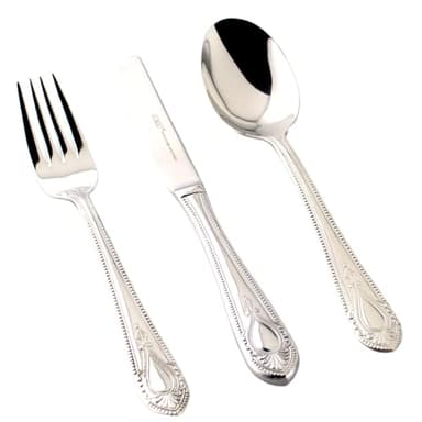 Franquihogar - Set de cubiertos acero inoxidable 18/10 monoblock pulido, cubertería de 18 piezas para menú 6 comensales, hostelería de espesor - cuchara, cuchillo y tenedor - Toscana 1285