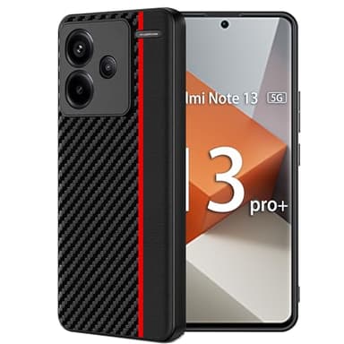 FDHYFGDY Funda para Xiaomi Redmi Note 13 Pro Plus 5G / Redmi Note 13 Pro+ 5G, Protección Completa de la Cámara, Funda Protectora Extra Delgada a Prueba de Golpes y Antirrayas (Negro Rojo)