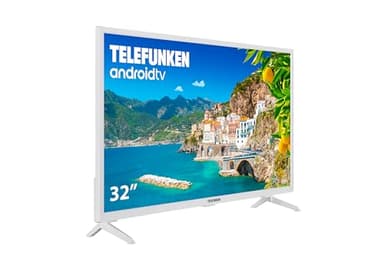 Telefunken 32DTAH724W - Android TV 32 Pulgadas Blanco, Resolución HD, HDR10, Bluetooth, Chromecast Integrado, Compatible con Google Assistant y Alexa