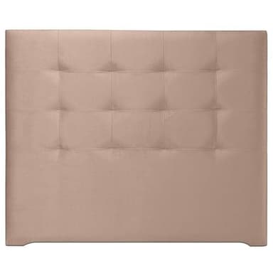Ventadecolchones - Cabecero Tapizado Acolchado de Dormitorio Modelo Tablet Largo en Terciopelo Beige y Medida 200 x 125 cm para Camas de 180 ó 200 cm