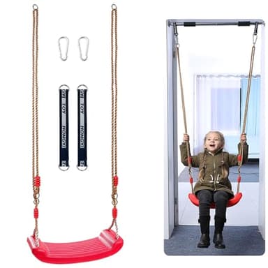Diompirux Asiento de Columpio de plástico, Asiento Columpio Jardin Exterior Infantil, Antideslizante Juego de Columpio de árbol, Ajustable en Altura para Jardín, Asiento de Columpio para niños