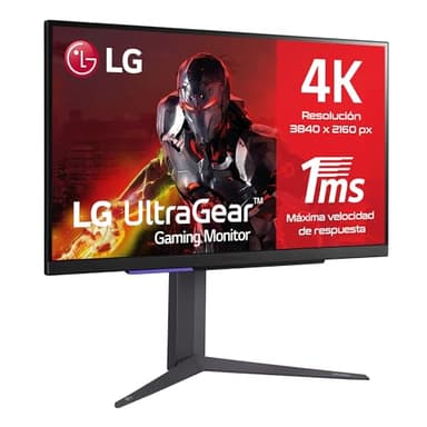 LG 27GR93U-B - Monitor Gaming Ultragear, 27", Pantalla IPS: (3840x2160px), 16:9, NVIDIA G-Sync, AMD FreeSync Premium, Hexagon Lighting, Negro