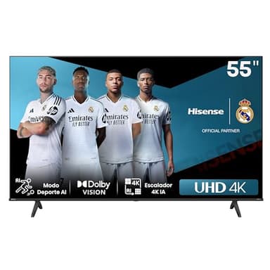 Hisense 55A6N - UHD 4K,VIDAA Smart TV, 55 Pulgadas, Dolby Vision, Modo Juego Plus, DTS Virtual X, Control por Voz televisor, Doble Control de Volumen, Auto ordenación Canales TDT (Nuevo 2024)
