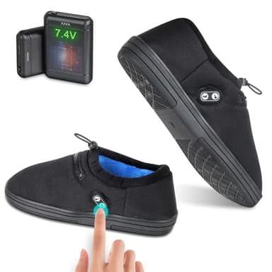 Calentador de Pies, Amiable 7.4V Zapatillas Calefactables con batería, Calentadores de Pies con 3 Niveles de Temperatura, Calentadores de Pies con Control de Doble Interruptor