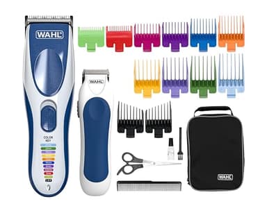 Wahl Color Pro Cordless cortadora eléctrica, con batería recargable, sin cable, 8 peines guía de colores fáciles de usar, óptima para toda la familia y para el cabello de los niños, cuchilla lavable