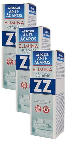 ZZ| Aerosol Antiácaros |Elimina los Ácaros del Polvo | Eficacia inmediata | No mancha | Contenido: 200 ml (Paquete de 3)
