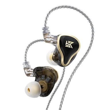 keephifi KZ ZAS KZ In Ear Monitor KZ Auriculares intraurculares con Cable, 7BA + 1DD IEM,16 Unidades, híbridos,KZ Auriculares In Ear con Cable Plateado Plateado (Negro, sin micrófono)