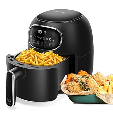 Taylor Swoden Joke – Freidora de aire sin aceite de 3 L. 1300W. Pantalla LED táctil, 8 menús preprogramados, tiempo y temperatura ajustables manualmente. Libre de BPA. Diseño exclusivo, color negro
