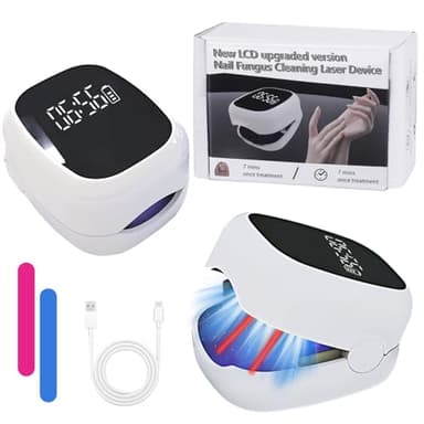Dispositivo de Tratamiento de Hongos en las Uñas, Limpieza y Reparación Hongos Las Uñas Los Pies Dispositivo de Terapia Láser Recargable y Portátil para Onicomicosis con Temporizador, 7 minutos al día