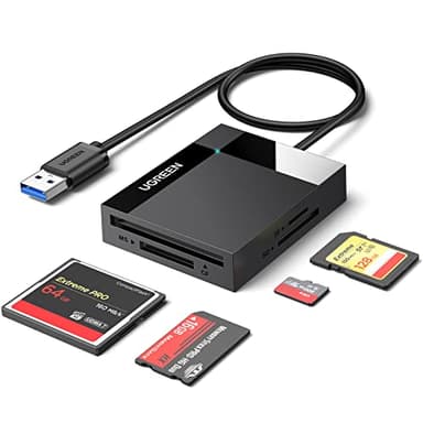 UGREEN USB 3.0 Lector de Tarjetas Lector SD Micro SD CF MS Card Rearder Múltiple 4 en 1 Adaptador Tarjetas de Memoria Compact Flash 5 Gbps Compatible con Windows 11 10 Vista XP Linux macOS etc