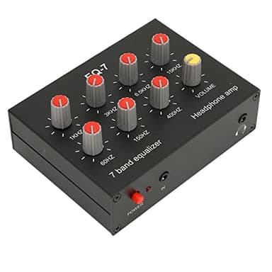 Ecualizador de Sonido de 7 Bandas, Ecualizador de Audio Digital de Doble Canal con Ajuste de Graves Altos de 12 DB con Entrada Auxiliar Frontal de 3,5 Mm, Entrada de Salida EQ RCA