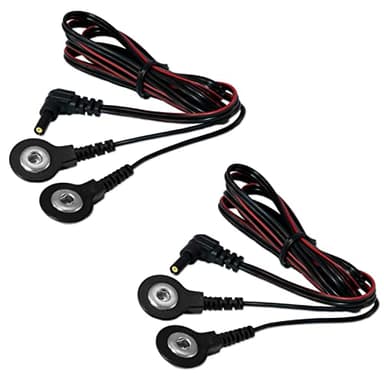 2 cables de conexión snap 3,5 mm axion | Compatibles con Vitalcontrol SEM 42/43/44/50 | Para electroestimuladores TENS y EMS | Repuestos para electrodos con botón