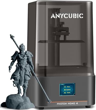 ANYCUBIC Photon Mono 4 Impresora 3D Resina, Impresora Resina con Pantalla LCD Mono de 7'' 10K con Matriz LighTurbo Actualizada, Gran Tamaño de Impresión de 6.04''x3.42''x6.49''
