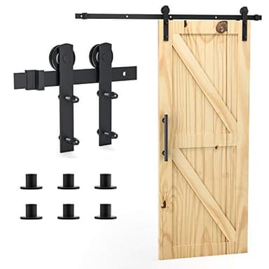 Signstek Kit de herramientas para puerta corredera de granero de 6.6 pies, resistente, colgador en forma de I