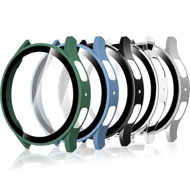 Bigqin 5 Piezas Protector de Pantalla Compatible con Samsung Galaxy Watch 7 40mm, con Vidrio Templado, Cubierta Completa, antiarañazos, Funda Protector Compatible con Galaxy Watch 7 40mm