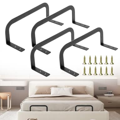 HENYEER 4 Soportes De Barra De Retención De Colchón,Soporte Antideslizante para Colchón,Soporte De Agarre De Colchón De Metal,Tope Deslizante Metal para Colchón para Marcos De Cama