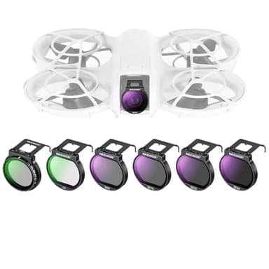 NEEWER Juego de filtros ND compatibles con dji Neo, Paquete de 6 Unidades ND8/ND16/ND32/ND64/CPL/UV polarizador Circular de Densidad Neutra, Accesorios de dron polarizador Circular Delgado, Vidrio