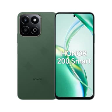 HONOR 200 Smart Smartphone 5G 4GB 256GB, Pantalla Resistente a Caídas de 6,8" IP64, Batería 5200mAh, 300% Modo Alto Volumen, 50MP AI Carmera, Snapdragon 4 Gen 2, Android 14, Dual SIM, Verde