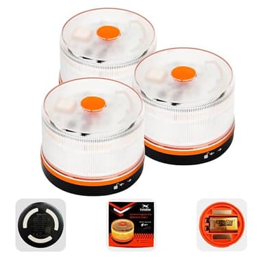 HIBRON EXTRASTAR Luz Emergencia BalizaV16 Homologada DGT con Geolocalización, Baliza Coche Conectada DGT 3.0, Datos Incluidos hasta 12/2038, Pack 3 Unidades