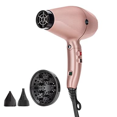 GAMMA+ Secador Pelo Iónico G-TRONIC Dual Ionic 2500, Secador de Pelo Profesional Ultraligero 390 gr, Interruptor On/Off Función Iónica, Motor Digital sin Escobillas, Silencioso (Enchufe SCHUKO)
