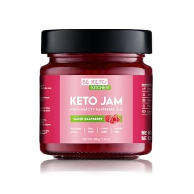 BeKeto Keto Mermelada – Super Frambuesa 200g Mermelada apta para Keto baja en carbohidratos, vegana, sin gluten, natural y completamente libre de azúcar.