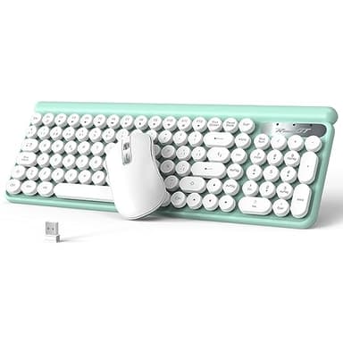 RaceGT Teclado y Raton Inalámbrico, Ratón Teclado Inalambrico Silencioso, 2.4 GHz con Receptor USB Unifying, Disposición Español QWERTY, para PC/Laptops/Ordenador/Escritorio