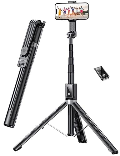 ANXRE Palo Selfie - 150CM Tripode para Movil con Control Remoto Desmontable para Teléfono Móvil, Compatible con iPhone 14 13 12 11 Pro XS MAX XR, Android, GoPro