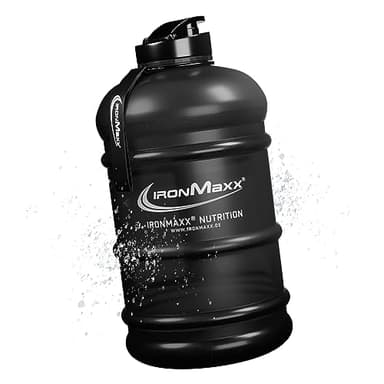 IronMaxx Galón de Agua - Negro Escarchado 2200ml | sin BPA & DEHP | botella a prueba de fugas con escala de medida | disponible en colores diferentes