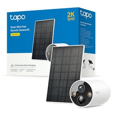 Tapo C425 Kit-Cámara de Seguridad Solar, resolución 2K, visión Nocturna en Color, Memoria MicroSD, batería de 10000 mAh, Campo de visión súper Gran Angular de 150 °, Compatible con Alexa