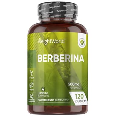Berberina 500mg, 120 Cápsulas - 95% de Alcoides Naturales - Potente Activador Natural de la Enzima AMPK para 4 Meses - Suplemento Dietético de Berberine Keto, Vegano Sin Alérgenos y Sin Gluten