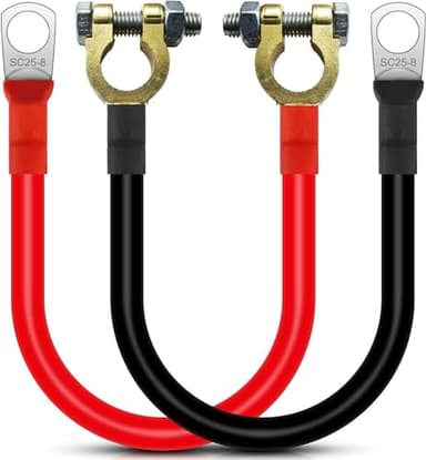 HuaLiSiJi Cable Inversor de Batería 25mm² 3AWG SC25-8 Cable Bateria Coche 12V 24V Cable de Batería con Conector para Automóviles, Camiones, Energía Solar, Barcos, Motocicletas 30cm