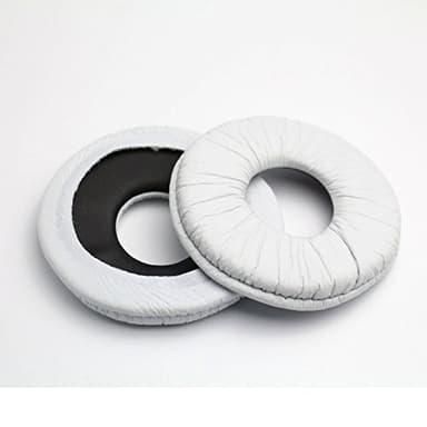 Yizhet Almohadillas Auriculares 70mm Compatible con Sony MDR-V150 MDR-V300 MDR-ZX100 MDR-ZX300 Almohadillas Cascos de Repuesto 7cm en Esponja y Cuero Sintético, 1 Par, Bianco