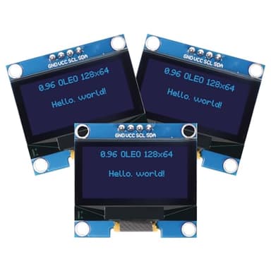 OLED Display Módulo RUIZHI 3 Piezas 0,96 Pulgadas OLED Display I2C Chip 128 x 64 Pixeles I2C Modulo de Visualizacion de Pantalla con Caracteres Azul Compatible con Arduino
