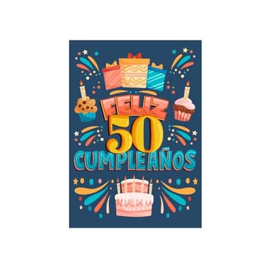 Antracita Tarjeta cumpleaños 50 años