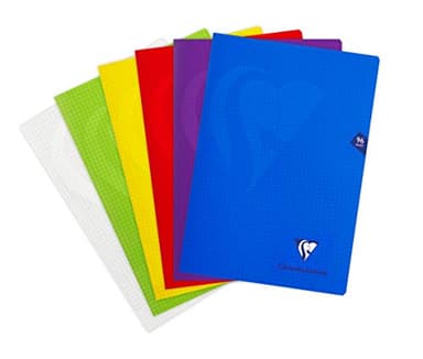 Clairefontaine, 293162AMZC, Lote de 2 Cuadernos Grapados, Mimesys, A4 (21 x 29,7 cm), 96 Páginas con Cuadrados pequeños, Papel Blanco 90gr, Cubierta de Polipropileno, Color Aleatorio