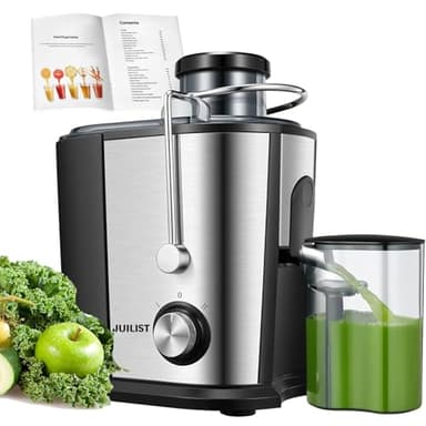 JUILIST Licuadoras Para Verduras y Frutas, 600W Licuadora de Acero Inoxidable, Diseño Nongoteo, Fácil de Limpiar, 2 Modos de Velocidad, 65MM de Boca Ancha, Pies Nondeslizantes