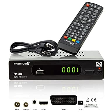 PremiumX Receptor de cable DVB-C FTA 531C Digital Full HD SCART HDMI USB reproductor multimedia receptor de televisión por cable