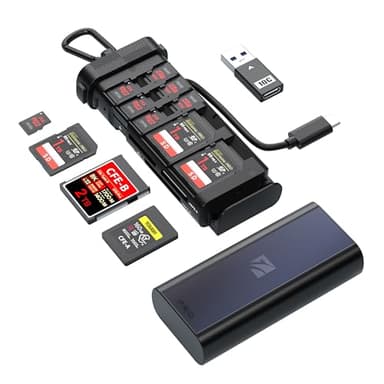 Freewell USD 3.2 10GBps Pro Reader Versátil CF Express A,CF Express B, SD, y Micro SD Card Reader & Holder para Profesionales de Fotografía y Videografía