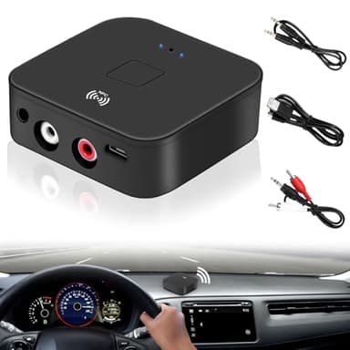 Receptor NFC Bluetooth 5.0, adaptador de audio Bluetooth para estéreo, adaptador de audio inalámbrico HiFi con conector AUX RCA de 3,5 mm para productos digitales con función Bluetooth/NFC