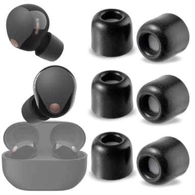 sciuU Almohadillas de Auriculares Aislantes del Ruido [3 Pares] Compatible con Sony WF-1000XM5, Puntas de Espuma Viscoelástica con Filtro Antipolvo, Reducción del Ruido y Mejora del Sonido – L