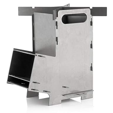 BBQ-Toro Estufa Rocket 5 | con Sistema de Ranuras de Acero Macizo de 2 mm de grosor | Estufa para Asar al Aire Libre, Terraza, Jardín, Sartenes de Parrilla | Estufa de Camping para Olla Holandesa