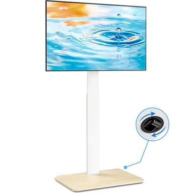 5Rcom Soporte TV con Ruedas Ocultas, Ajustable en Altura para Televisores de 24-55 Pulgadas, Pie con Montura hasta 30 kg, Blanco, Máximo VESA 400x400mm