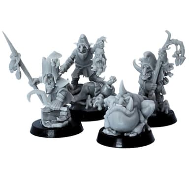 Forged Terrain Personajes Goblin | Miniaturas de fantasía de 32 mm para juegos de guerra de mesa, DnD, Pathfinder, RPG y TTRPG | Guerreros Goblin y aventureros impresos en 3D para juegos de guerra y