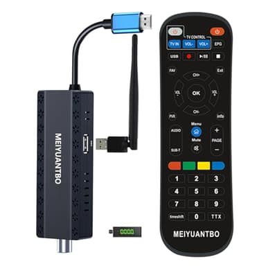 Decodificador TDT HD 2025,Decodificador DVB-T2,HD 1080P H265 HEVC Main 10-bit,Soporta HDMI,AV,Ethernet,USB WiFi,DLNA,PVR,Funciones Multimedia. [Mando a Distancia 2-en-1 con Control de TV]